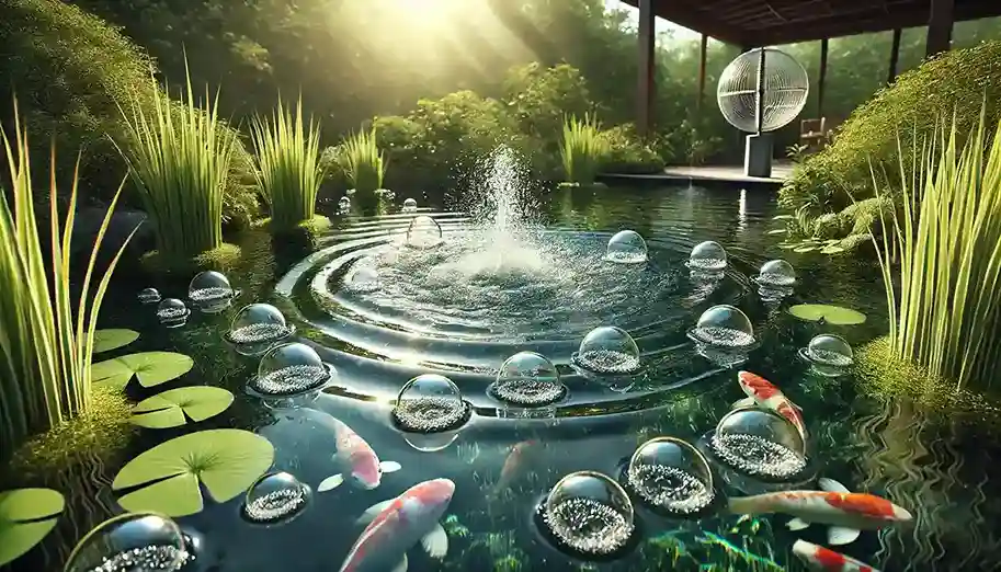 Air Bubbles on Pond Surface